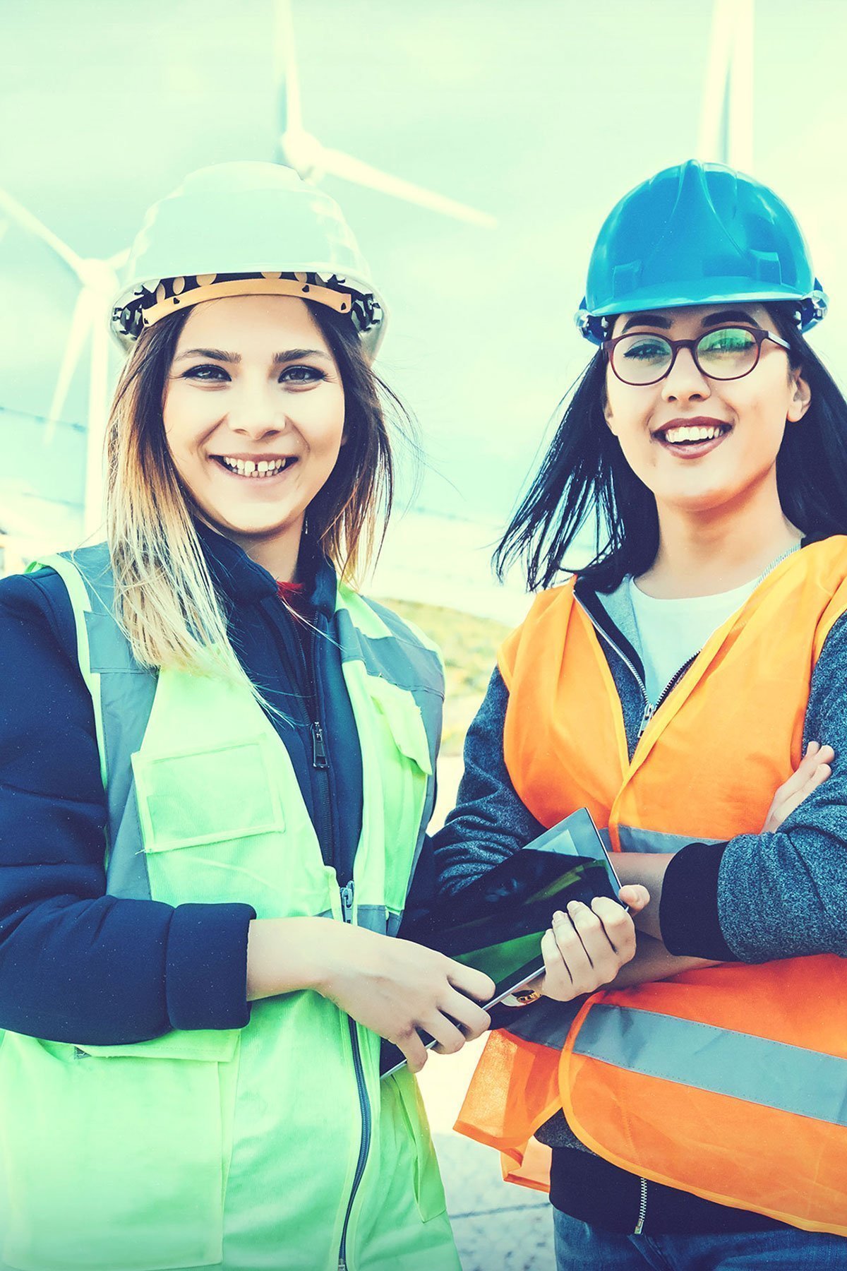 Image of a two women apprentices on a construction site